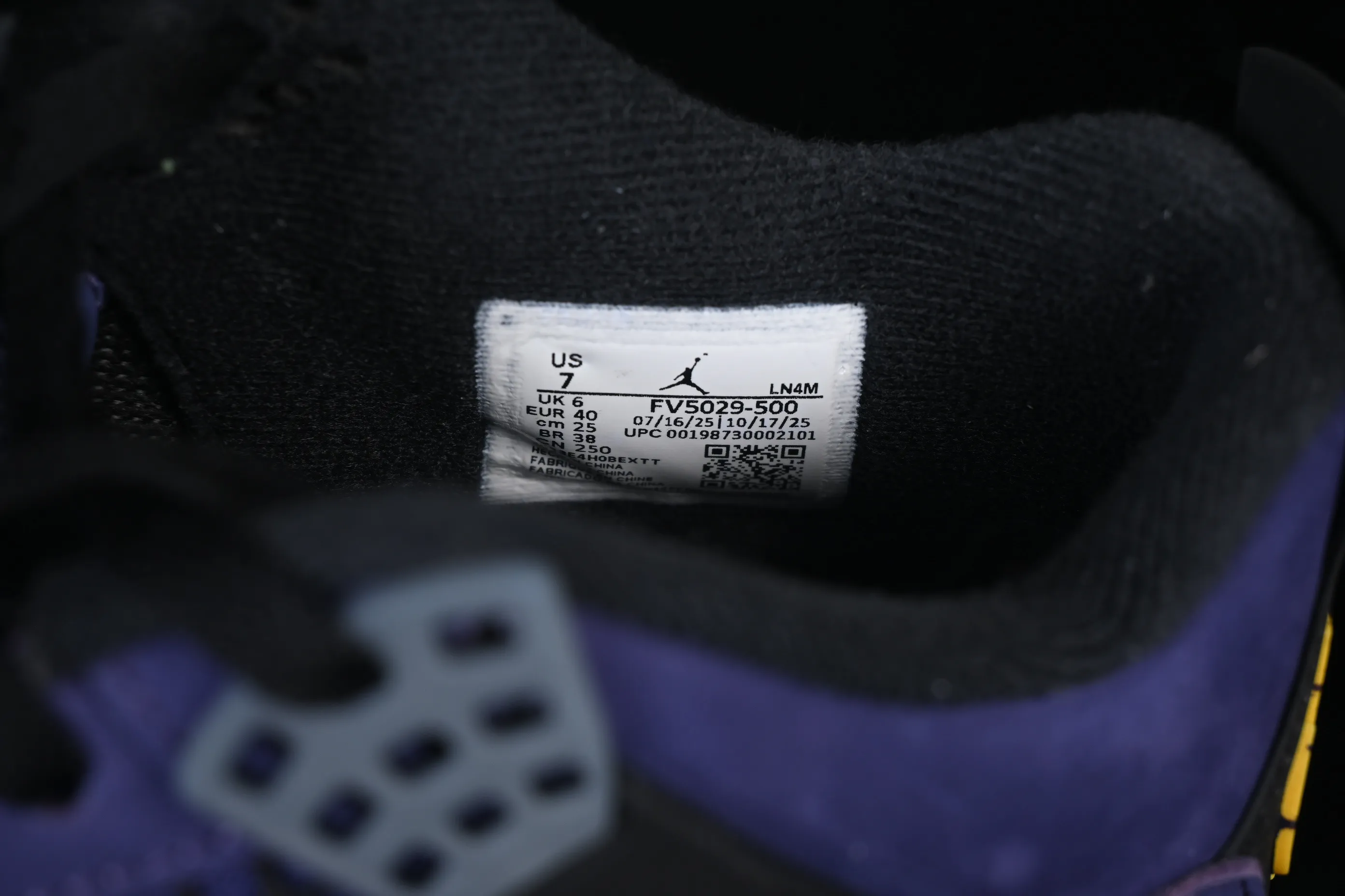 All categories Air Jordan Jordan series basketball shoes Air Jordan 4 Air Jordan 4 Retro "Lakers" AJ4 Joe 4 Lakers Purple Gold FV5029-500